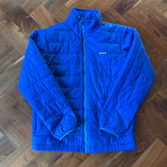 NWOT Patagonia Boys’ Nano Puff Brick Quilted Jacket XL (14) in Passage Blue - Picture 2 of 9